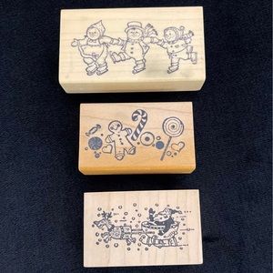 Rubber Stamps x 3 (Christmas Buddies)